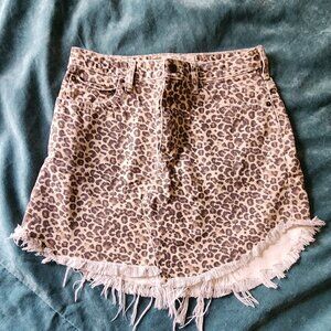 Free People denim Cheetah miniskirt